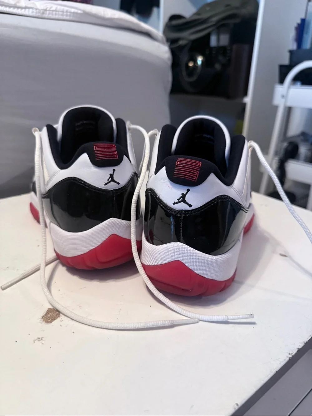 Air Jordan 11 Retro Low 'White Bred' | Men's Size 10.5 | White/Black/Red
